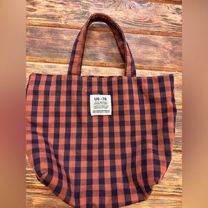 Urban Outfitters Orange and Black Checkered Tote